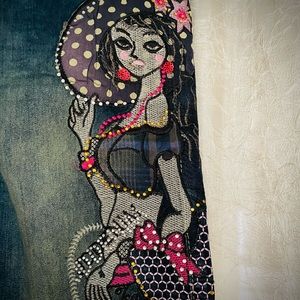 Embroidered Jeans - Mid Rise - Super Cute